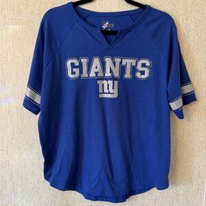 NFL Women's Fuel Up Oversized Fit T-Shirt Bling Bling NY Giants NWOT